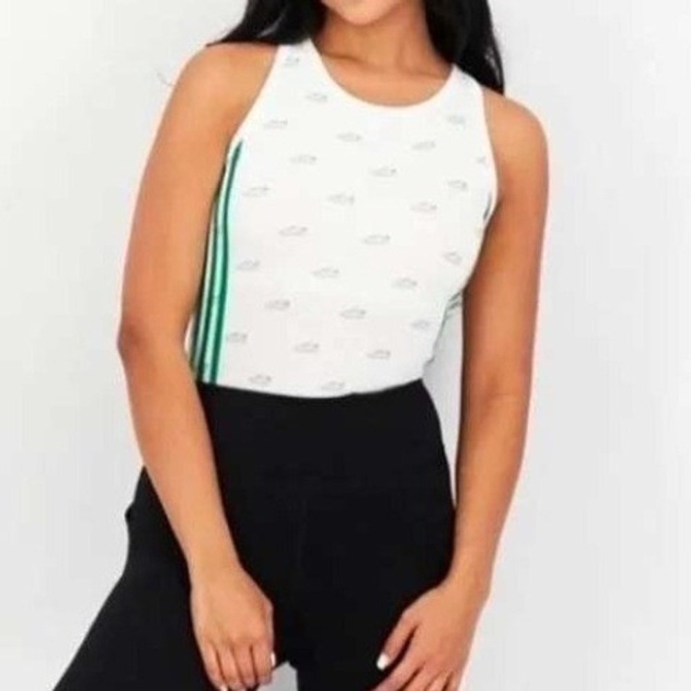 Adidas Racerback Bodysuit Originals Stan Smith Sneaker Print White Green Size XS